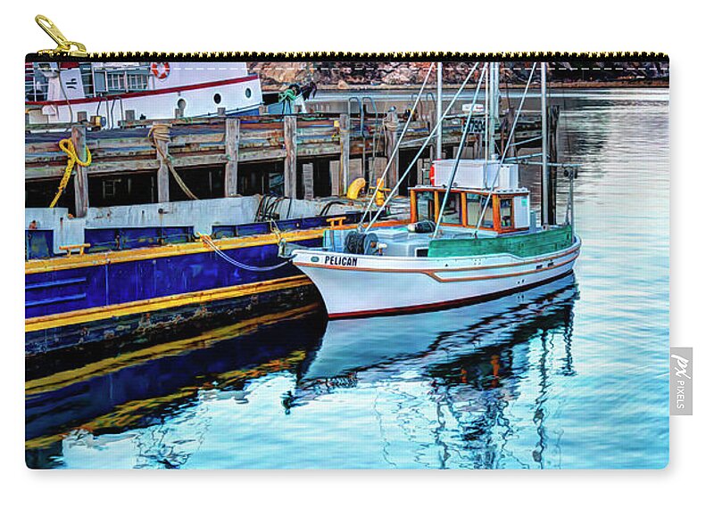 Reflection Zip Pouch featuring the photograph Morro Bay Harbor by Gary Johnson