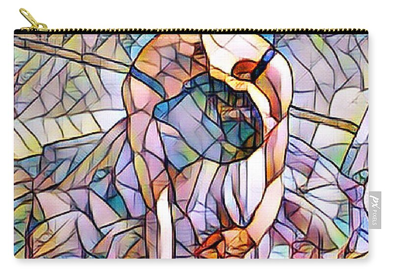 Fineartamerica Zip Pouch featuring the digital art Mosaic Portret ballet by Yvonne Padmos