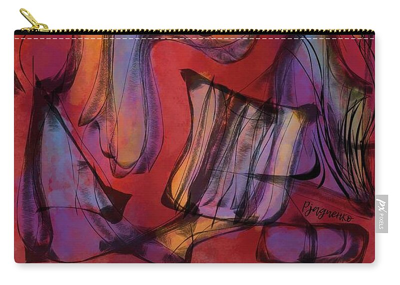 Mosaic Carry-all Pouch featuring the digital art Mosaic#26 by Ljev Rjadcenko