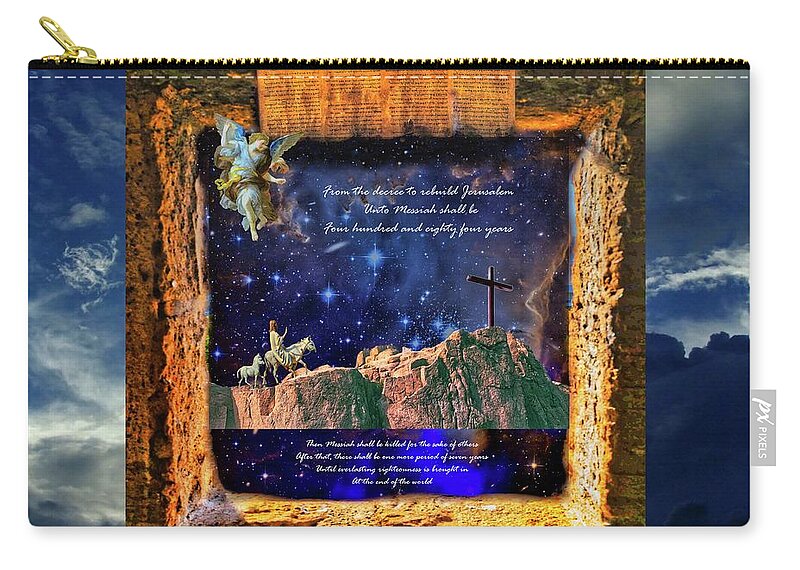 Daniel 9 Zip Pouch featuring the digital art Most Amazing Prophesy by Norman Brule