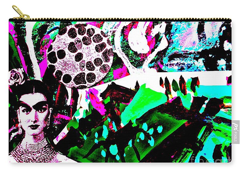Katerina Stamatelos Art Zip Pouch featuring the painting Mother Death-10 by Katerina Stamatelos