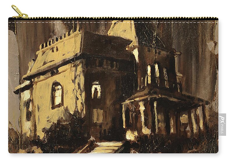 Psycho Zip Pouch featuring the painting Mother is Home by Sv Bell