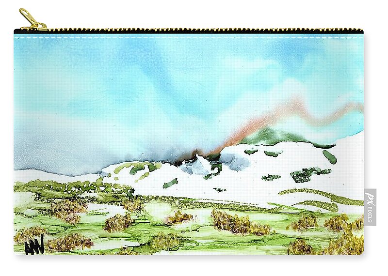 Snow Carry-all Pouch featuring the painting Mother Nature's Stutter Step by Angela Marinari