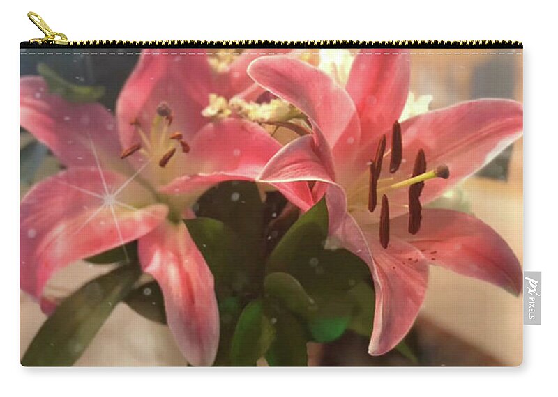 Mother's Day Card Zip Pouch featuring the digital art Mother's Day Card by Karen Francis