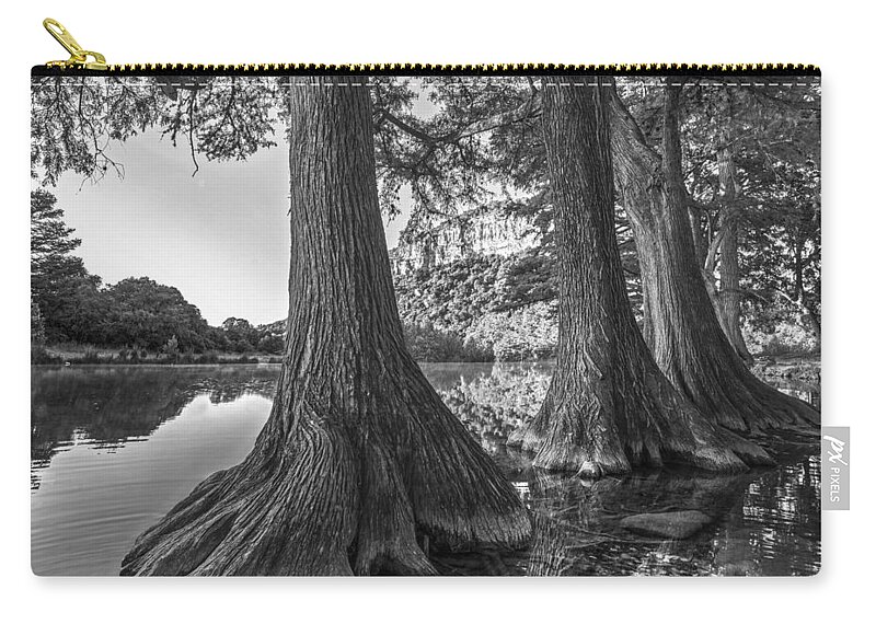 Sunset Spring May Reflection Trees ©tim Fitzharris-20609-mount Zip Pouch featuring the photograph Mount Baldy and baldcypress trees reflect by Tim Fitzharris