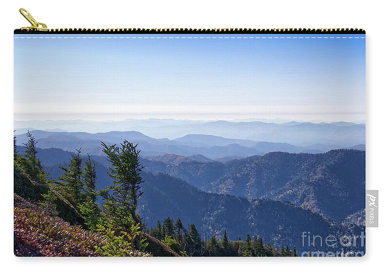 Smoky Mountains Zip Pouch featuring the photograph Mount LeConte 33 by Phil Perkins