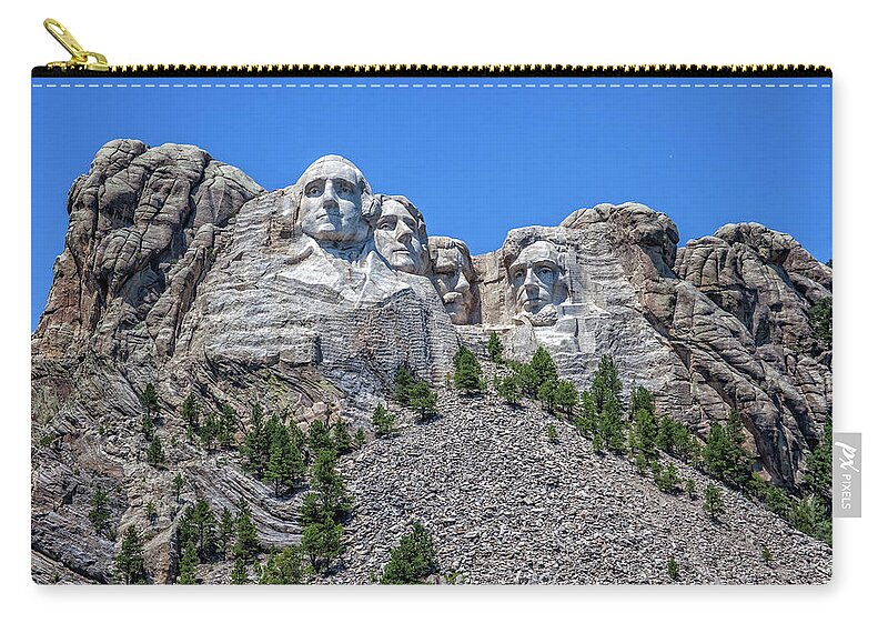 Mount Rushmore National Memorial Zip Pouch featuring the photograph Mount Rush by Chris Spencer