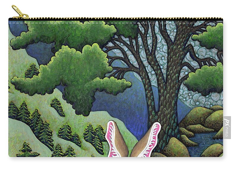 Hare Zip Pouch featuring the painting Mountain Crest Meeting by Amy E Fraser