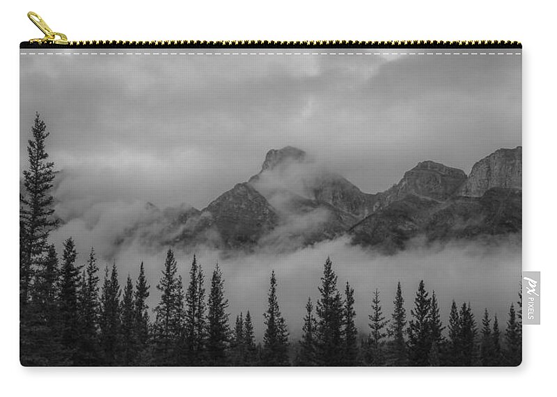 Panorama Zip Pouch featuring the photograph Mountain Forest Panorama by Dan Sproul