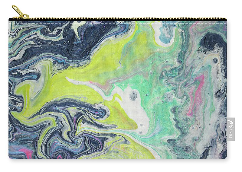 Acrylic Zip Pouch featuring the painting Mountain Haze by Tessa Evette