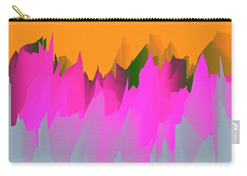 Patterns Zip Pouch featuring the digital art Mountain Landscape Abstract - 1 by Philip Preston