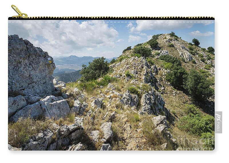 Mountains Zip Pouch featuring the photograph Mountain landscape and clouds 2 by Adriana Mueller
