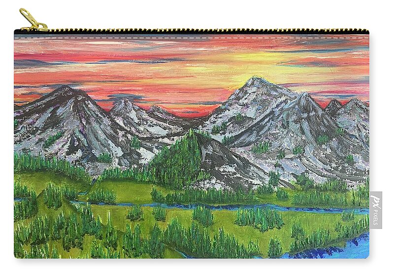 Mountain Carry-all Pouch featuring the painting Mountain Magic by Lisa White
