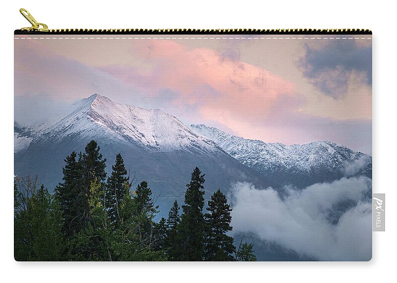 Sunrise Zip Pouch featuring the photograph Mountain Morning Telkwa British Columbia Canada by Mary Lee Dereske