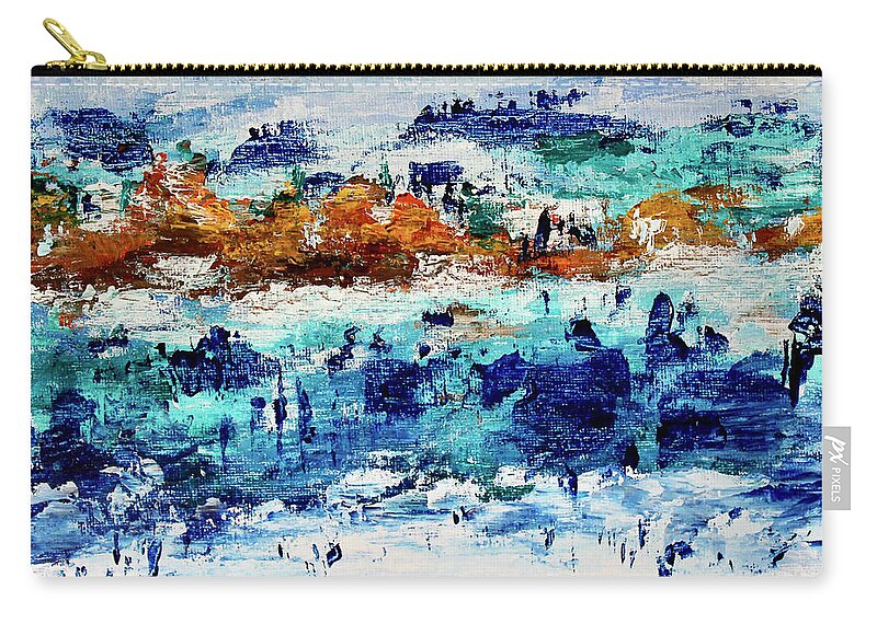 Mountains Carry-all Pouch featuring the painting Mountain Retreat by Teresa Moerer