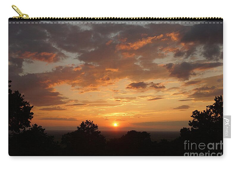 Sunset Zip Pouch featuring the photograph Mountain sunset 2 by Ken Kvamme