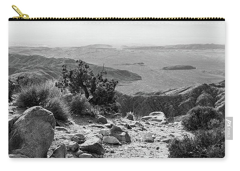 Landscape Zip Pouch featuring the photograph Mountain Tops Black and White by Claude Dalley