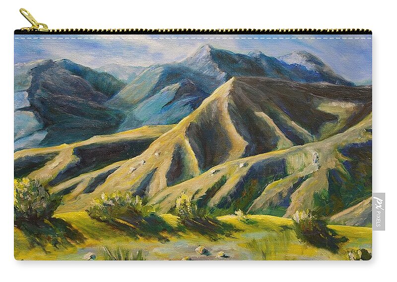 Mountains Zip Pouch featuring the painting Mountains A La Kosa by James Hey