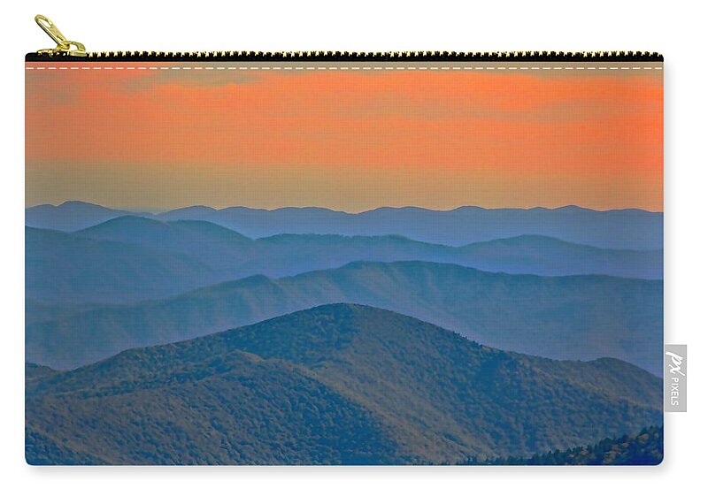 Mountains Zip Pouch featuring the photograph Mountains At Evening by Allen Nice-Webb