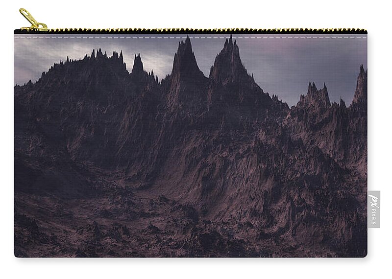 Lovecraft Zip Pouch featuring the digital art Mountains of Madness by Bernie Sirelson
