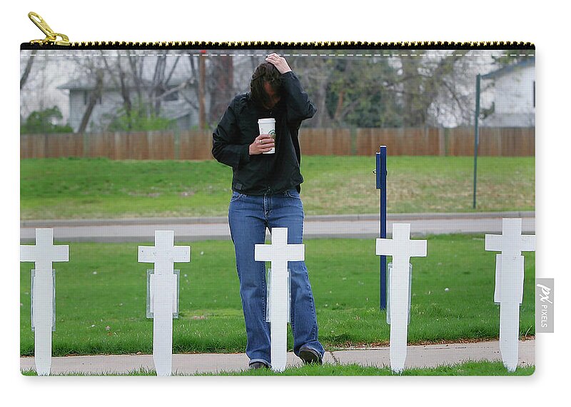 Mourning Zip Pouch featuring the photograph Mourning by Rick Wilking