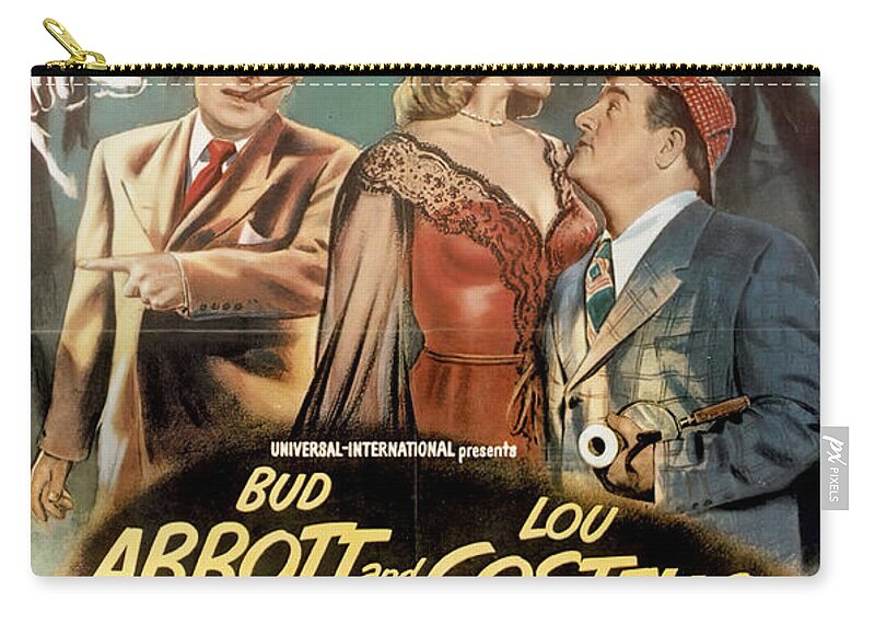 Abbott Carry-all Pouch featuring the mixed media Movie poster for ''Abbott and Costello Meet the Invisible Man'', 1951 by Stars on Art