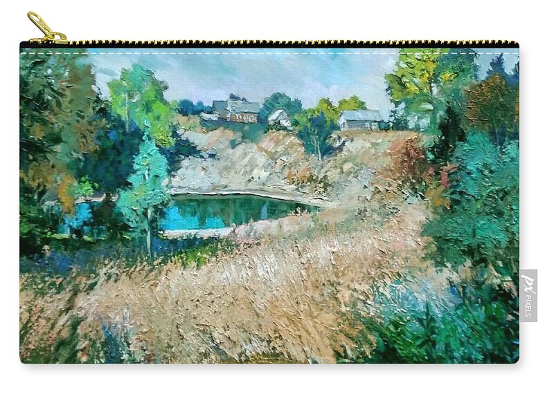 Ignatenka Zip Pouch featuring the painting Mozyr region by Sergey Ignatenko