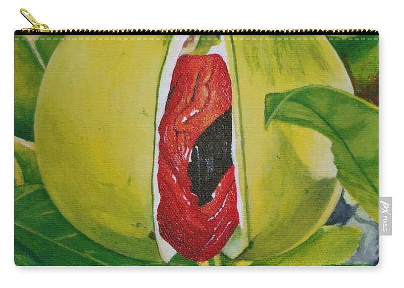 Nutmeg Zip Pouch featuring the painting Mr. Nutmeg by D Lyonz