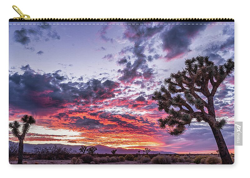 Landscape Zip Pouch featuring the photograph MRV Sunset by Daniel Hayes