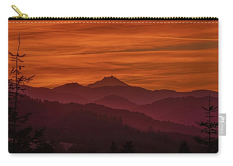 Basl Hill Zip Pouch featuring the photograph Mt Jefferson dawn... by Ulrich Burkhalter