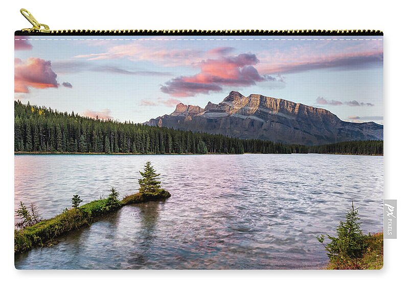 Mt-rundle Zip Pouch featuring the photograph Mt. Rundle- Alberta by Gary Johnson