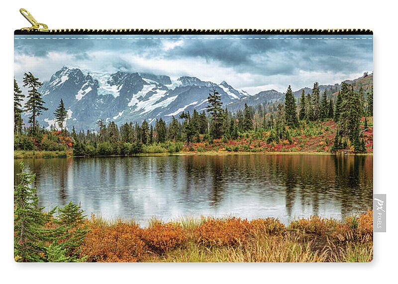 Fall Zip Pouch featuring the photograph Mt. Shuksan Fall by Tony Locke