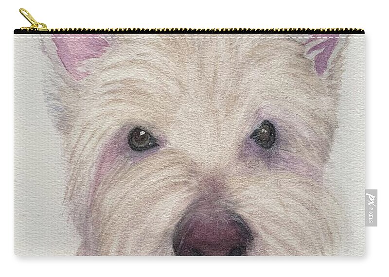 West Highland White Terrier Zip Pouch featuring the painting Much Loved Simon by Sue Carmony