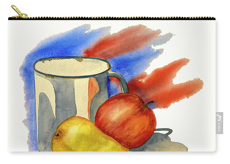 Still Life Zip Pouch featuring the painting Mug and Fruit Still Life by Deborah League