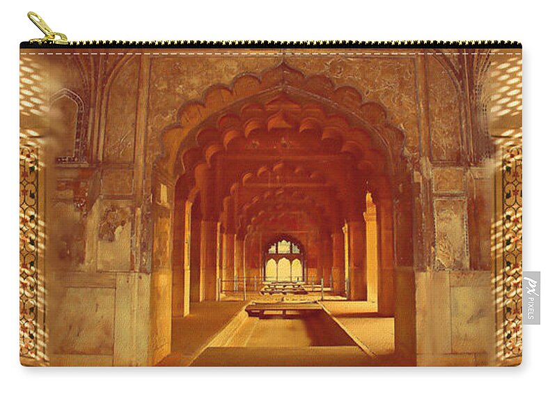  Zip Pouch featuring the mixed media Mughal Arches by S Seema Z