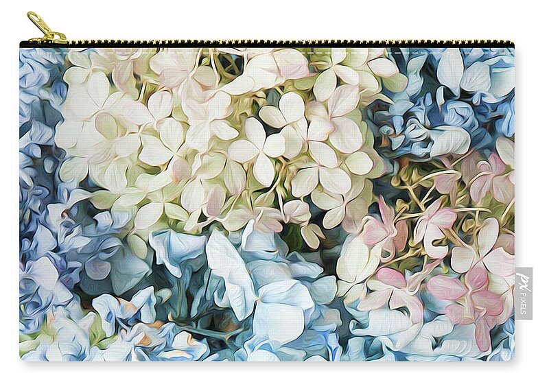 Hydrangea Zip Pouch featuring the photograph Multi Colored Hydrangea by Theresa Tahara