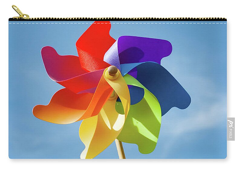 Multi-coloured Windmill Zip Pouch featuring the photograph Multi-coloured Windmill v by Helen Jackson