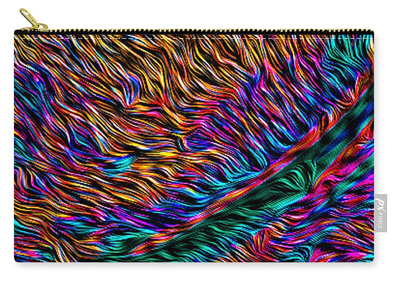 Abstract Zip Pouch featuring the digital art Multicolored Weave - Abstract by Ronald Mills