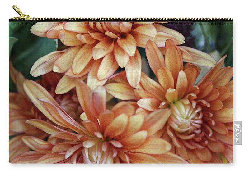 Bouquet Zip Pouch featuring the photograph Mums in a Bouquet by Mary Anne Delgado