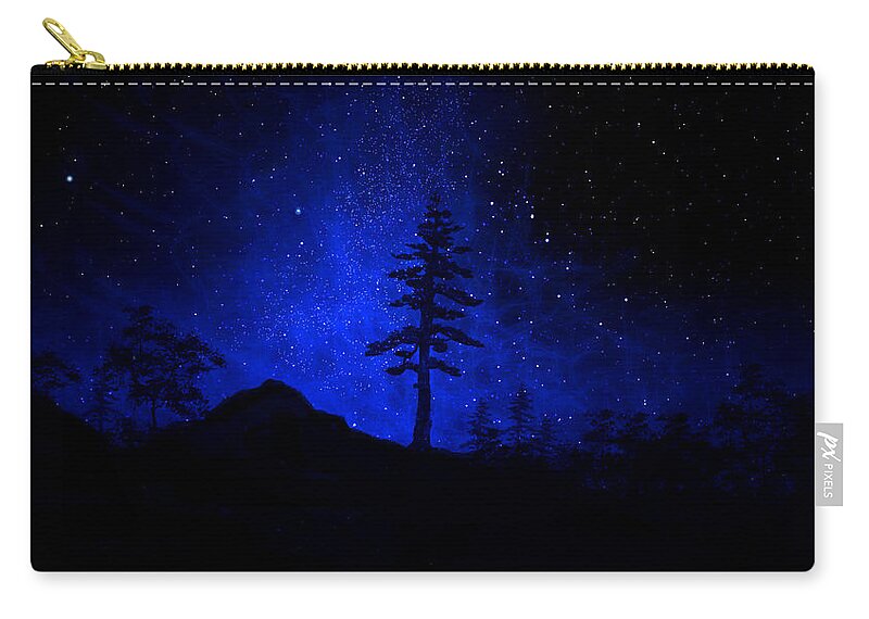 Big Tree Zip Pouch featuring the painting Mural Big Tree Silhouette by Frank Wilson