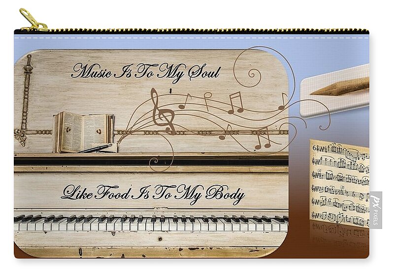 Music Carry-all Pouch featuring the mixed media Music Is To My Soul... by Nancy Ayanna Wyatt