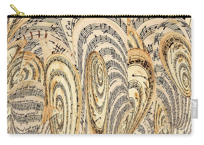 Gift For A Musician Zip Pouch featuring the mixed media Music Scores Sheet Music Perpetuum Mobile Part 2 by Elena Gantchikova