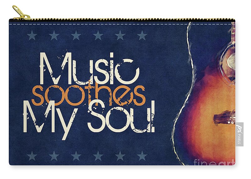 Star Zip Pouch featuring the digital art Music Soothes My Soul by Phil Perkins