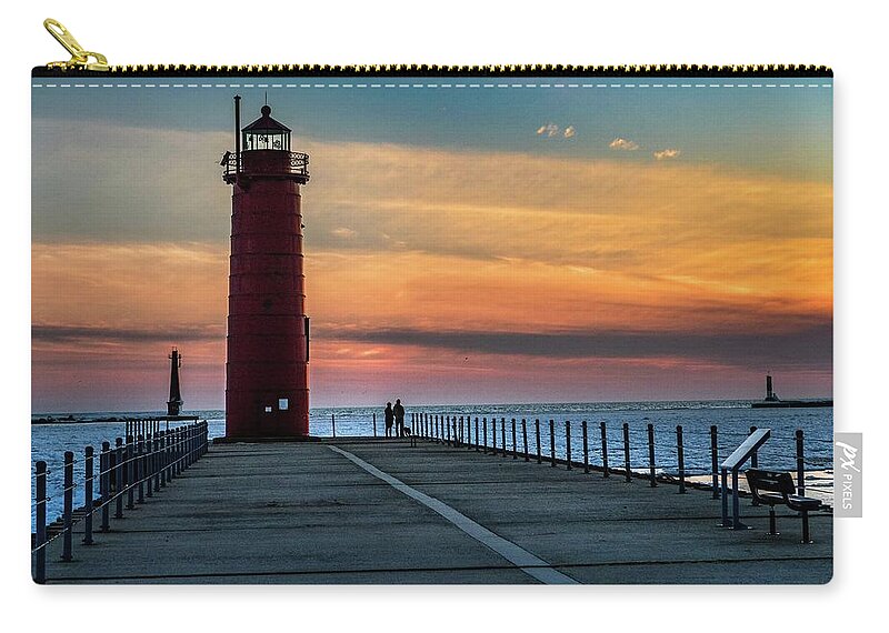 Northernmichigan Zip Pouch featuring the photograph Muskegon Michigan Lighthouse IMG_3976 HRes by Michael Thomas