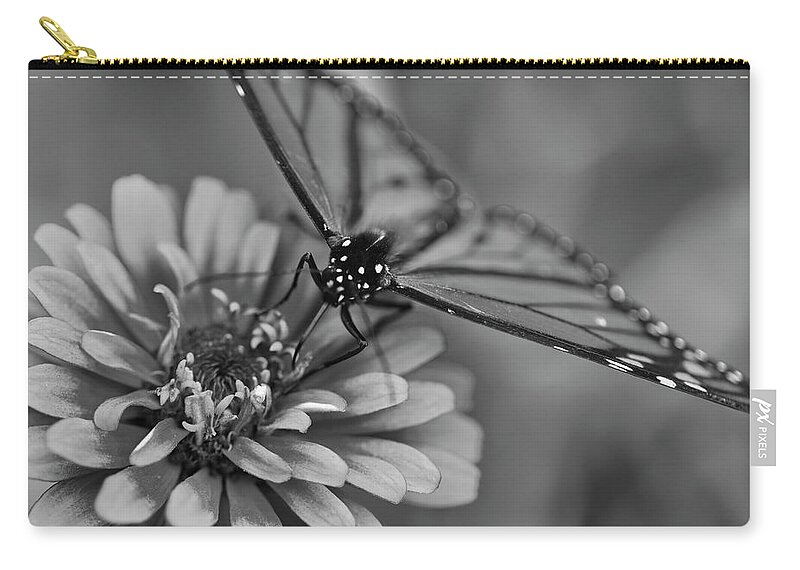Butterfly Zip Pouch featuring the photograph My Black and White Side by Scott Burd
