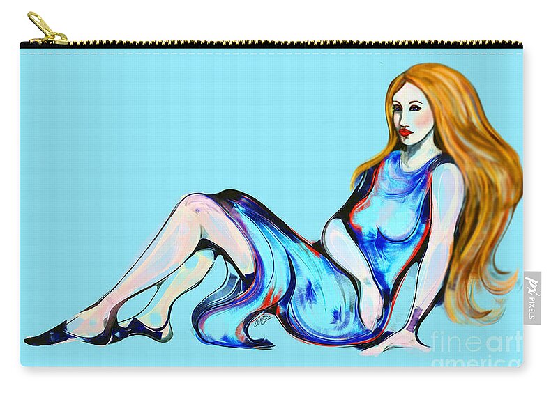 Contemporary Figurative Art Zip Pouch featuring the digital art My Daughter Francesca by Stacey Mayer