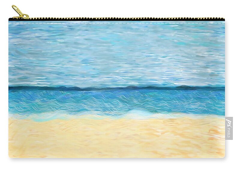 Beach Zip Pouch featuring the digital art My Happy Place by Christina Wedberg