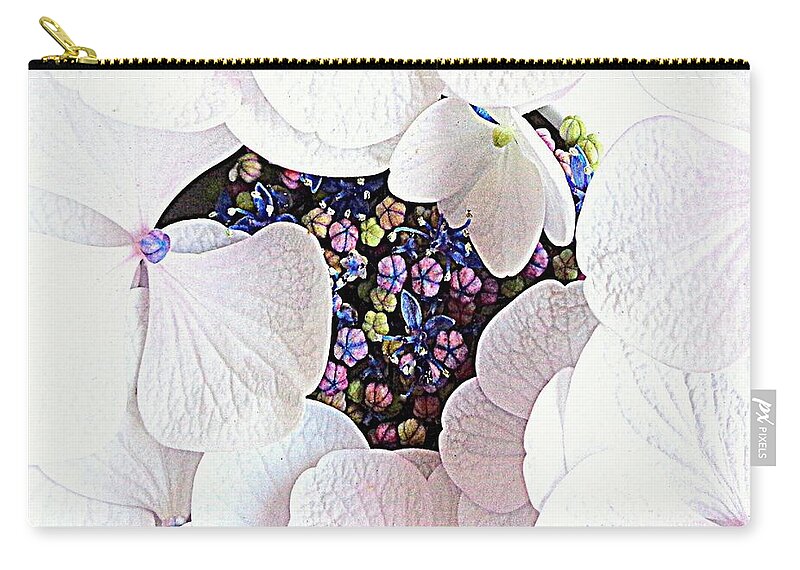 White Zip Pouch featuring the photograph My Hydrangea-Her Secret Life  by VIVA Anderson