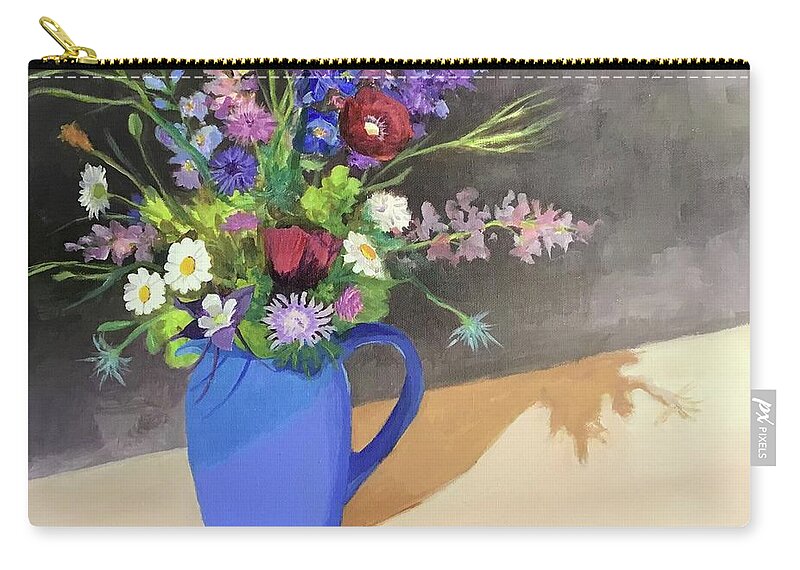 Poppy Zip Pouch featuring the painting My Poppies by Anne Marie Brown