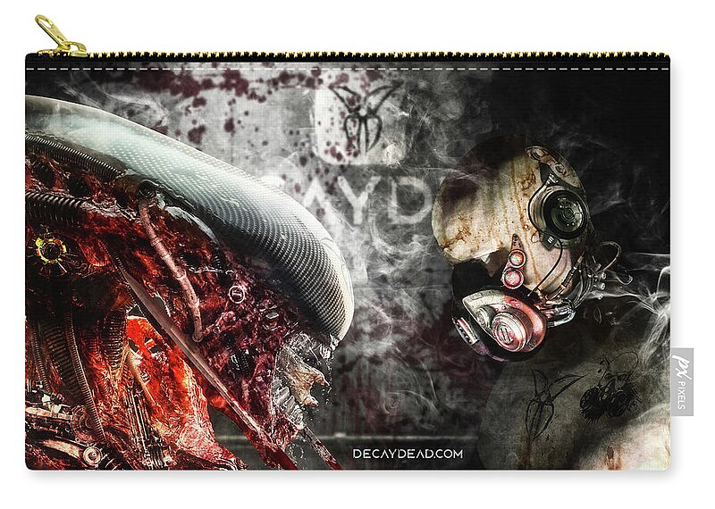 Alien Carry-all Pouch featuring the digital art My Queen Red edition by Argus Dorian